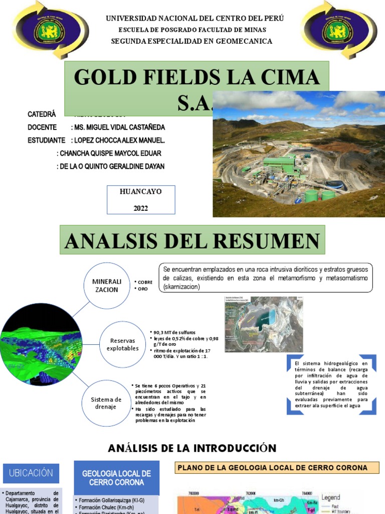 Gold Fields La Cima S.A. | PDF | Geografía Física | Geología