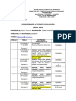 Cronograma de Actividades y Ev. Idioma Avanzado 2022-3