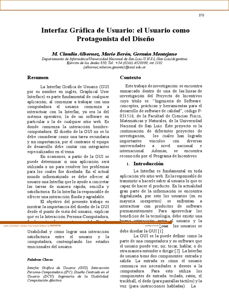 Diseño de GUI: Enfoque en el Usuario | PDF | La interacción persona ...