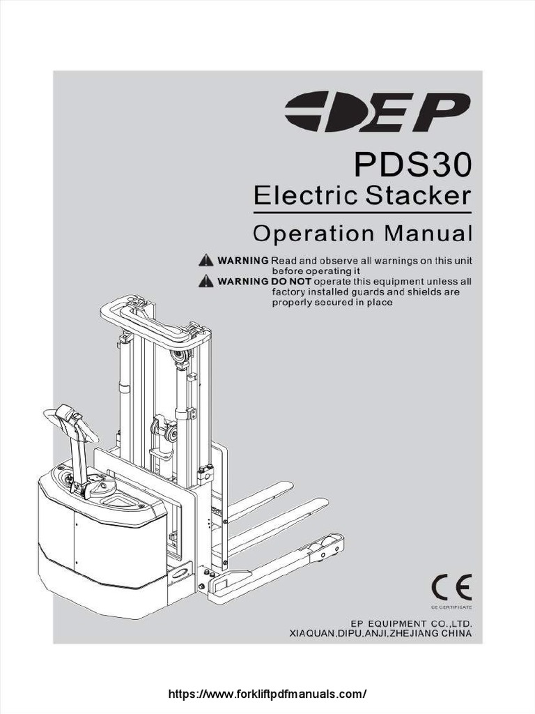 EP PDS40 Electric Stacker Operator's Manual PDF PDF Truck Elevator