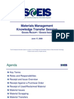 MT Ilm T Materials Management Knowledge Transfer Session: G R / G I G R / G I
