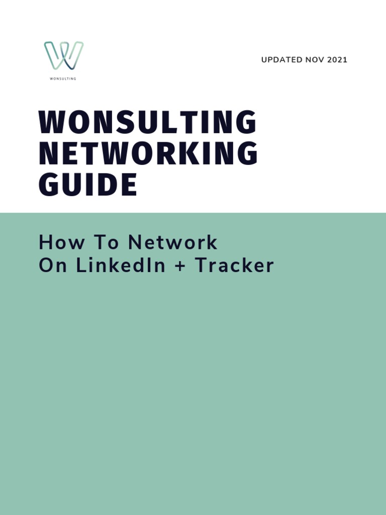 Wonsulting Networking Guide PDF Consultant