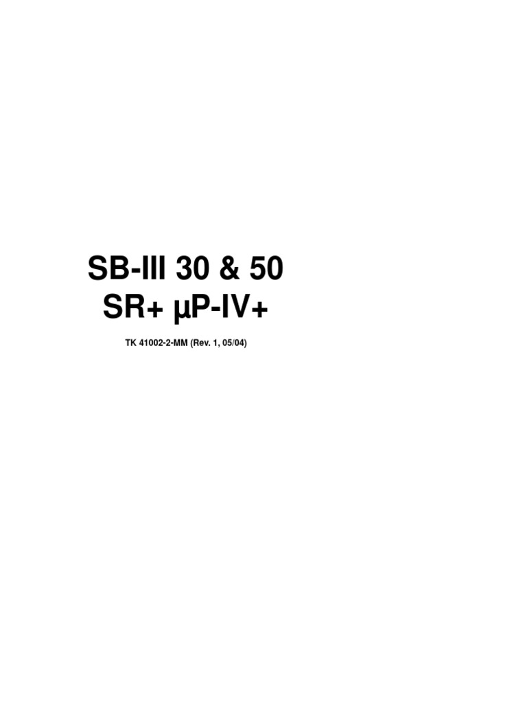 SB III 30 & 50 SR+ uP-IV+ TK41002-2-MM | PDF
