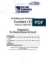 Modelling and Simulation Lecture Notes