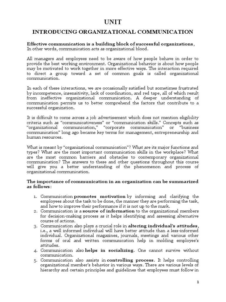 Understanding Organizational Communication | PDF