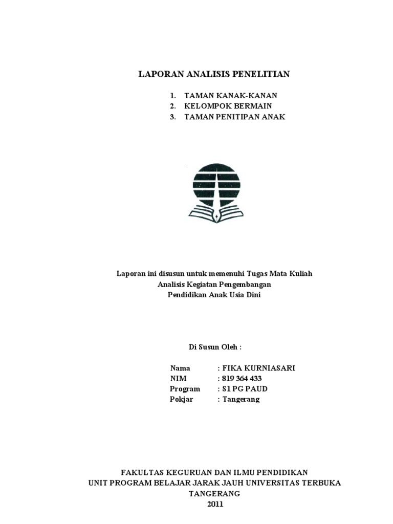 Laporan Analisis Penelitian