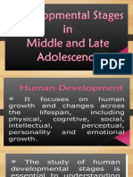 Developmental Stages in Middle and Late Adolescence