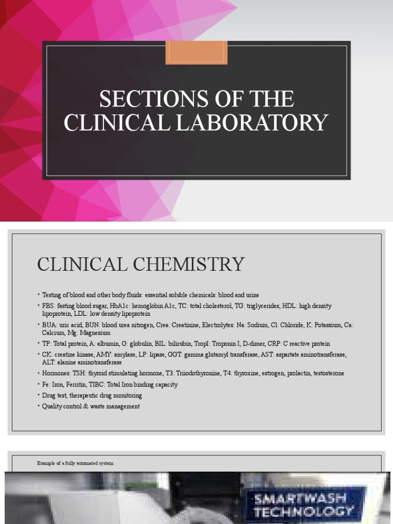 Sections of The Clinical Laboratory PDF Histopathology Blood