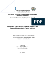 Capacity of Cogon Grass as a Biodegradable Plastic Substitute