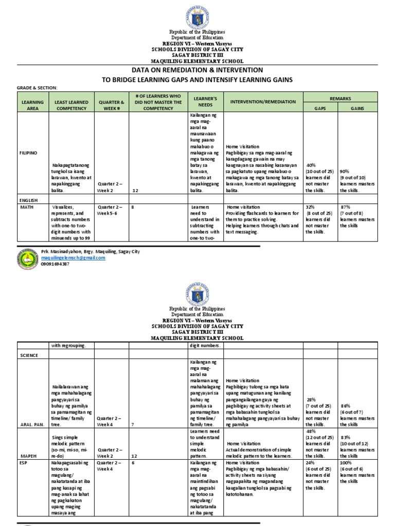 Remediation Strategies for Learning Gaps | PDF | Education Theory ...