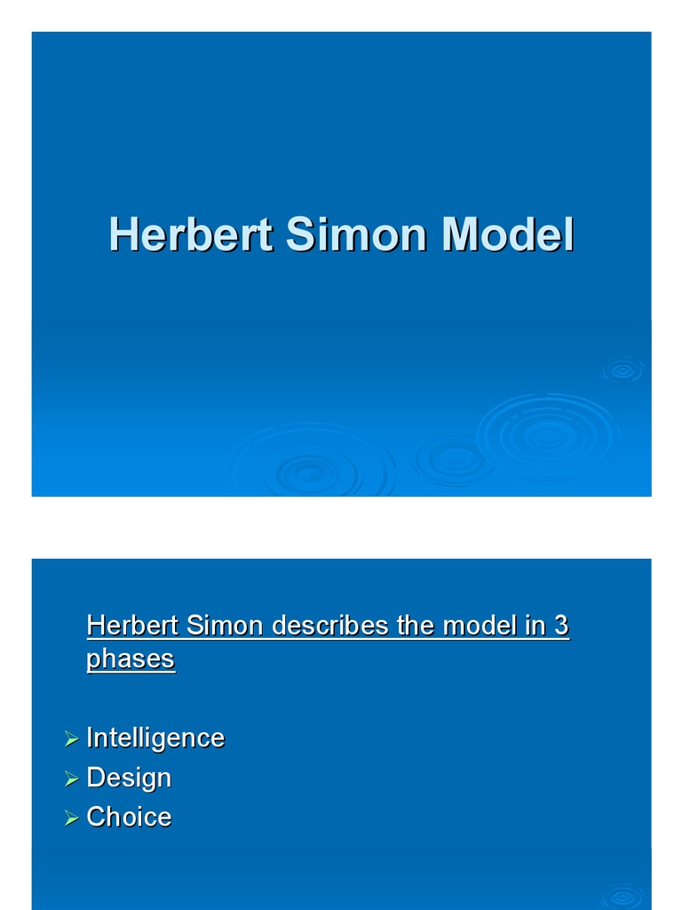 Herbert Simon Model Ppt Decision Making Data