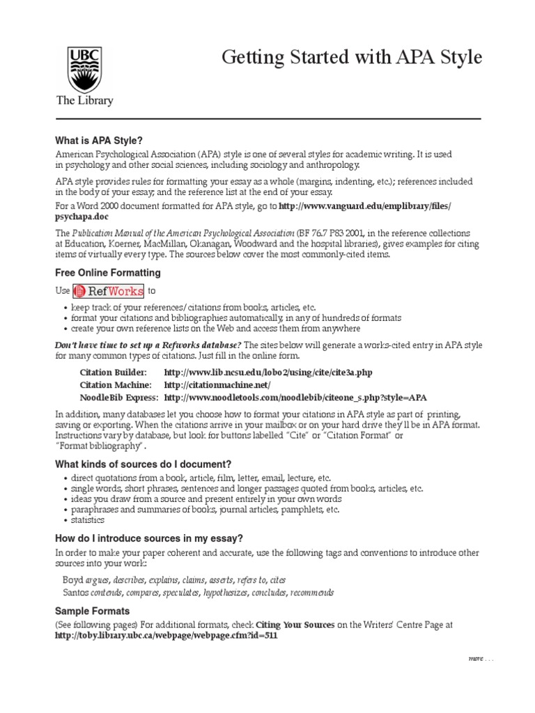 Introduction to APA Style Guide | PDF | Citation | Apa Style
