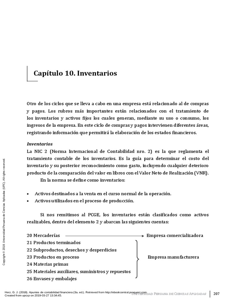 Paso3 - Lectura Cap10 | PDF | Contabilidad | Inventario