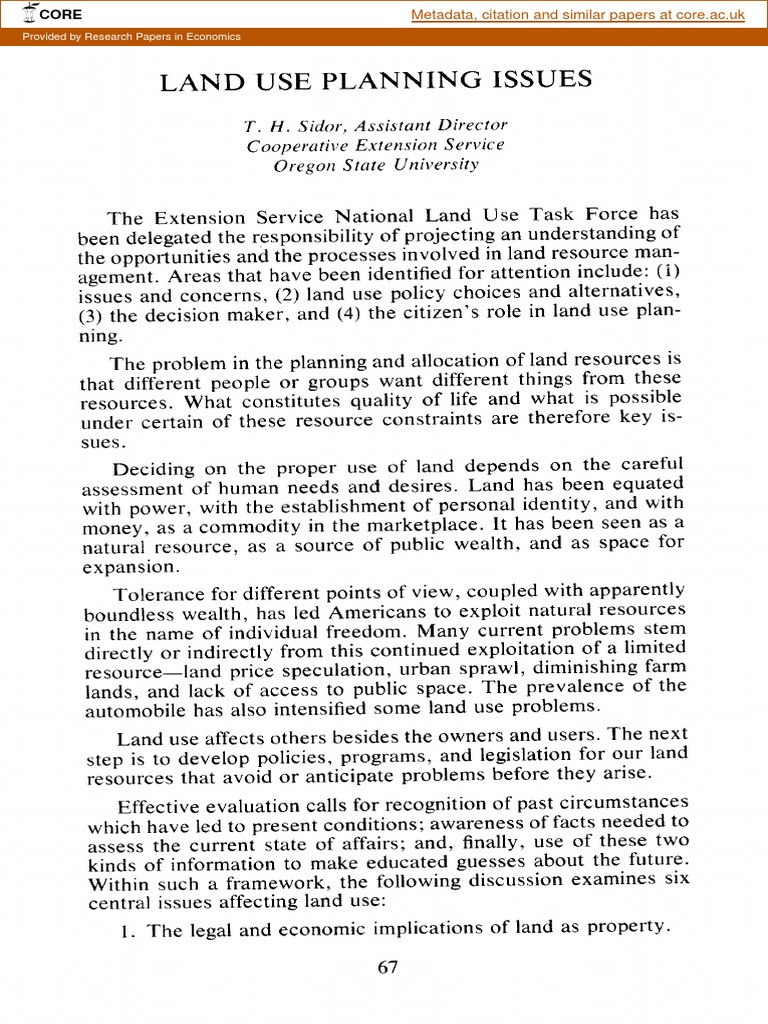 Land Use Planning Issues PDF Property Agriculture