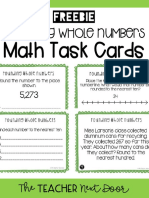 ROUNDING Whole Numbers: Math Task Cards