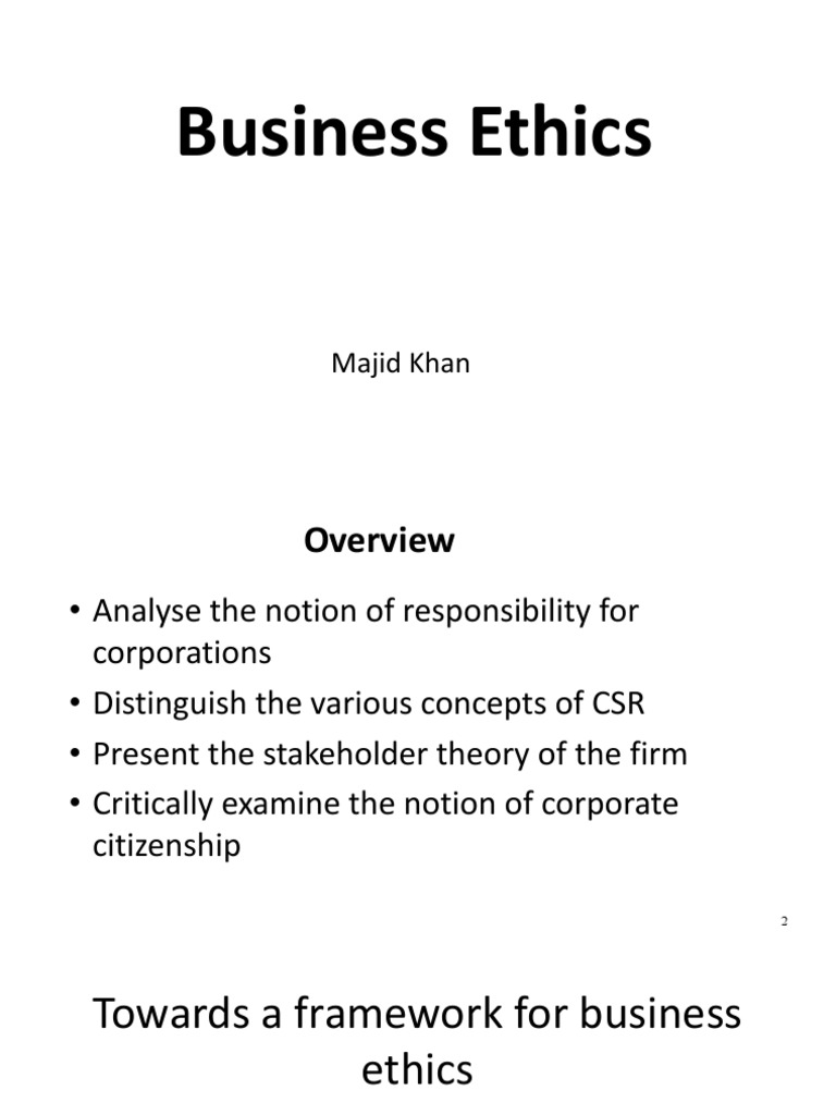 Business Ethics 2 | PDF | Corporate Social Responsibility | Stakeholder