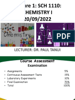 Chemistry 1 - Lecture 1