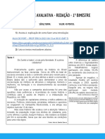 Editado - THAIS DOS SANTOS CARVALHO - 3 ATIVIDADE AVALIATIVA - REDAÇÃO - 1º BIMESTRE - PROFESSORA ÉRICA CORREA