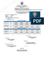 Teacher's class schedule for Grade 8 at Antipas National High School