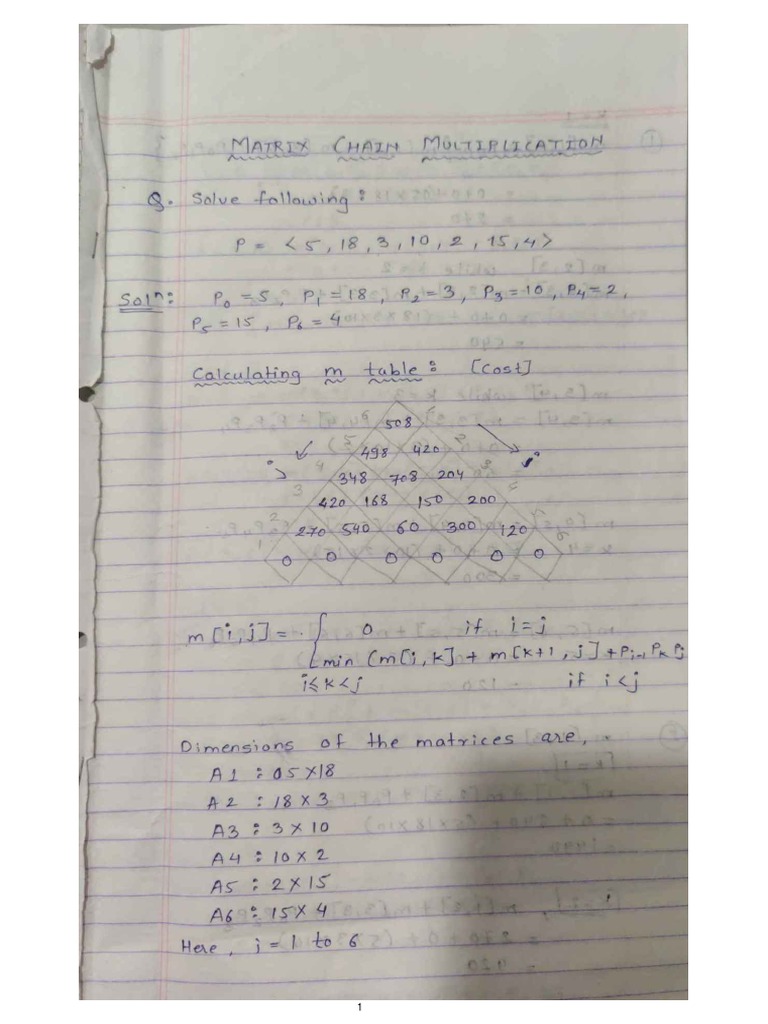 Matrix chain multiplication pdf