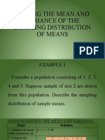 CALCULATING THE MEAN AND VARIANCE OF SAMPLING DISTRIBUTIONS