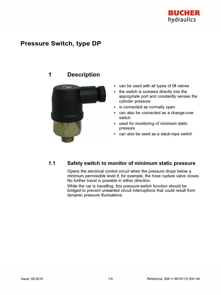 Pressure Switch Data Sheet PDF Electrical Connector Switch