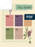 Aesthetics Colorful Class Schedule