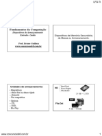 Fundamentos Da Computação Dispositivos de Armazenamento Entrada e Saída