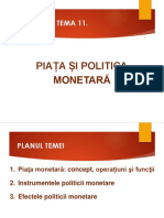 Tema 11. Piața Și Politica Monetara