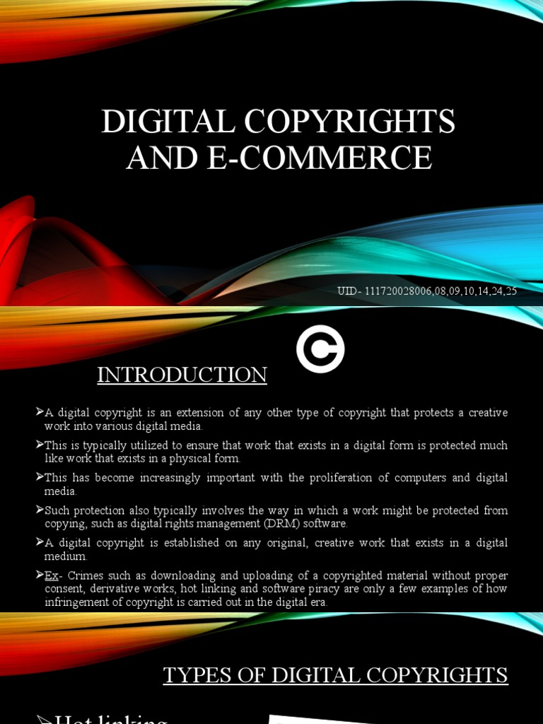 Digital Copyrights and E Commerce 1 1 PDF