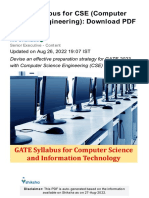 GATE Syllabus For CSE (Computer Science Engineering) : Download PDF