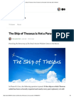 The Ship of Theseus Is Not A Paradox