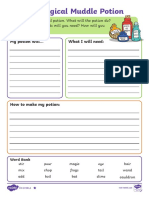 A Magical Muddle Potion Writing Differentiated Worksheet