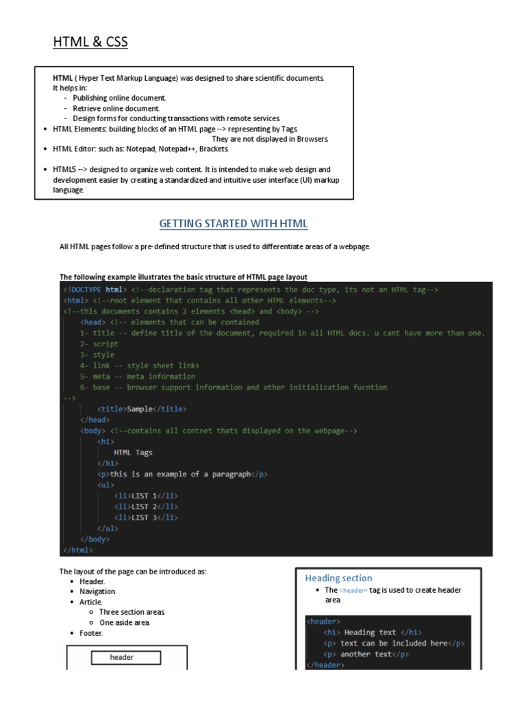 Lab 1 - HTML CSS Revision | PDF