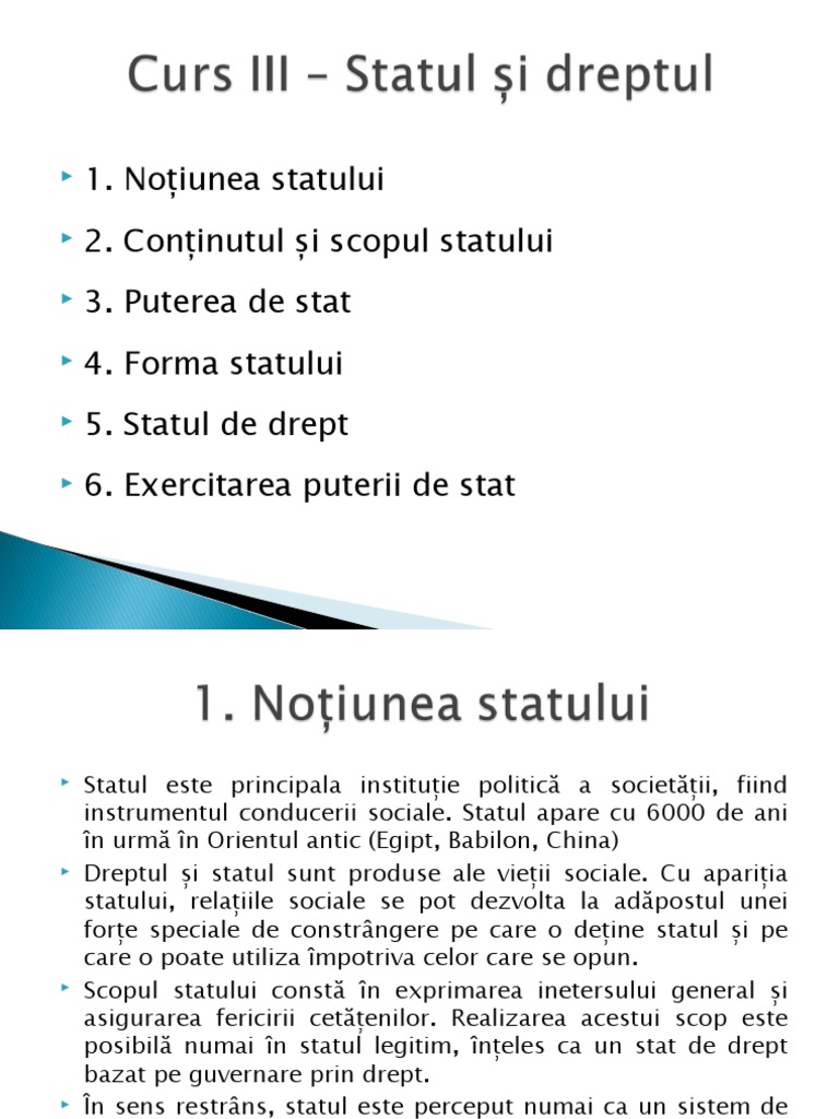 Curs Statul Și Dreptul-1 | PDF