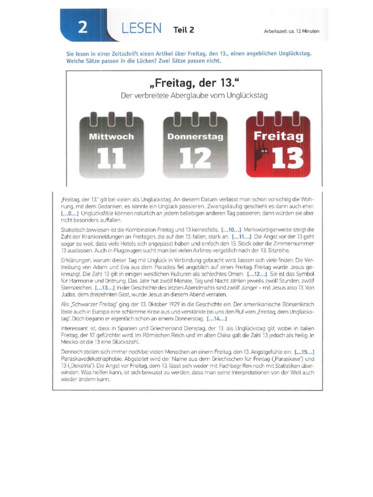 B2 Lesen Teil 2 | PDF