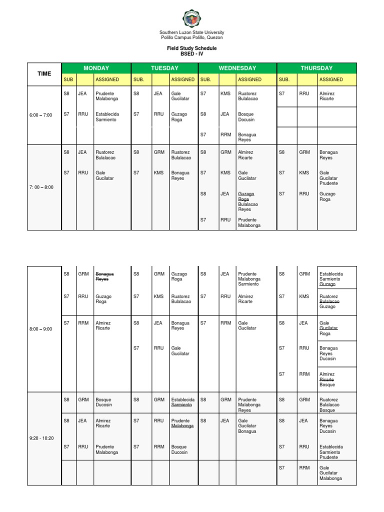 BSED FS Schedule Initial PDF