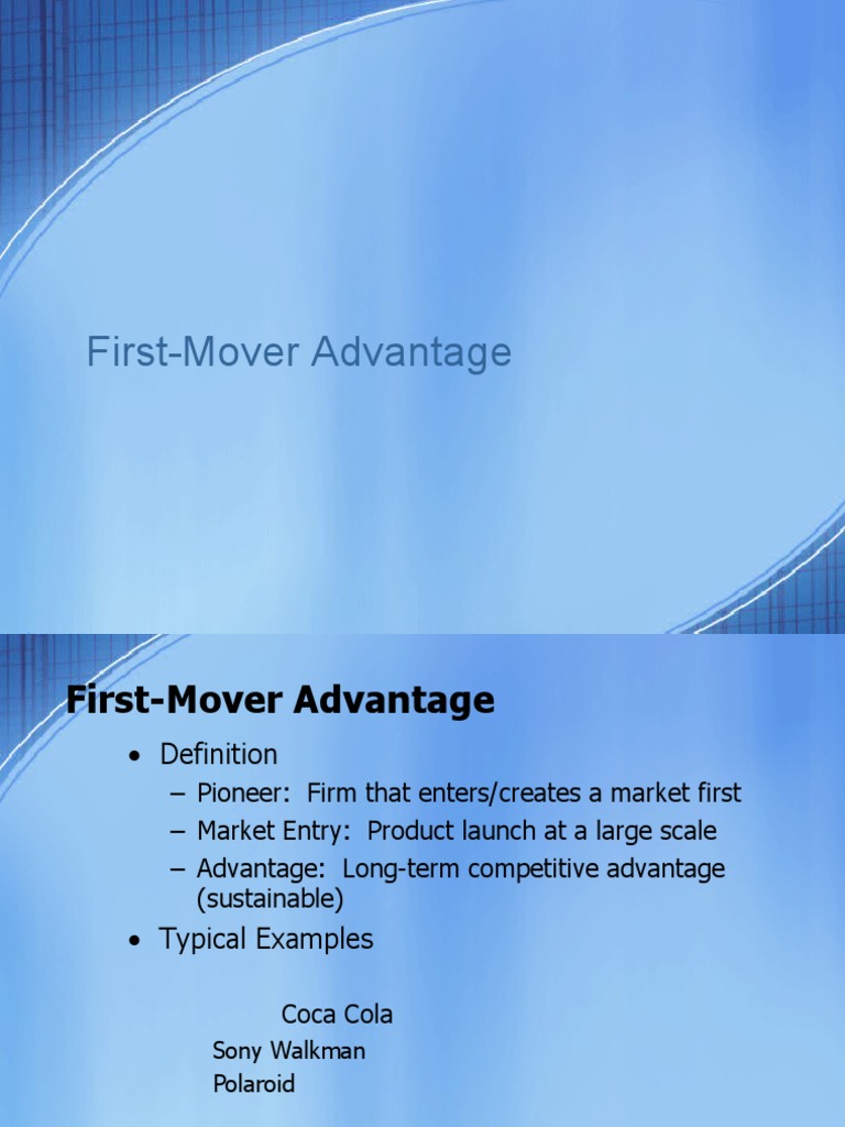 First-Mover Advantage Flashcards – NCBTHC