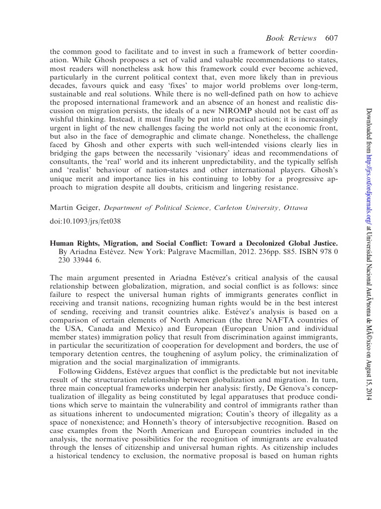 Human Rights and Migration Policy Analysis | PDF | Immigration | Human ...