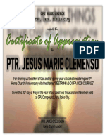 James Certificate