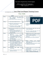 Computer Advance Chip Level Repair Training Course-TimeTable