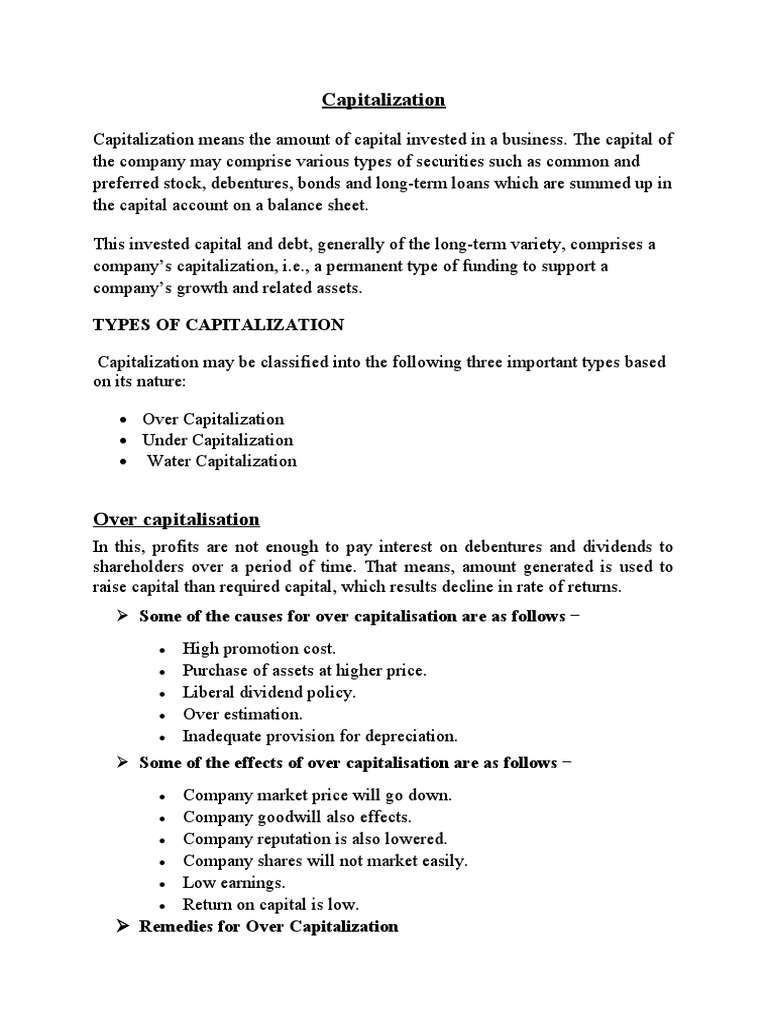 Capitalization , Free Pdf Download – QYTCQ