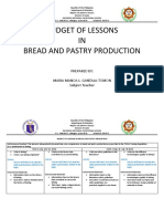 Budget of Lesson For Bread and Pastry Production