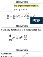 Derivative Exponential Functions