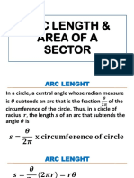 Arc Lenght Area of Sector