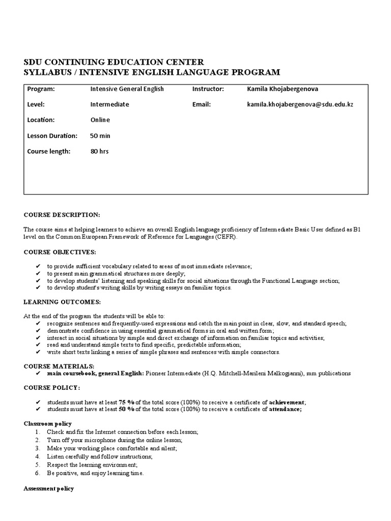 B1 syllabus 80h pioneer online edit pdf test assessment adjective