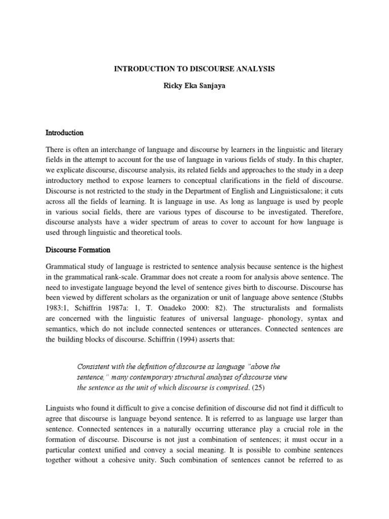 Introduction to Discourse Analysis | PDF | Linguistics | Discourse