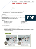 Chapitre 6 Puissance Et Énergie Version Élève