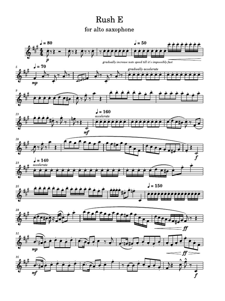 Rush E For Alto Sax PDF