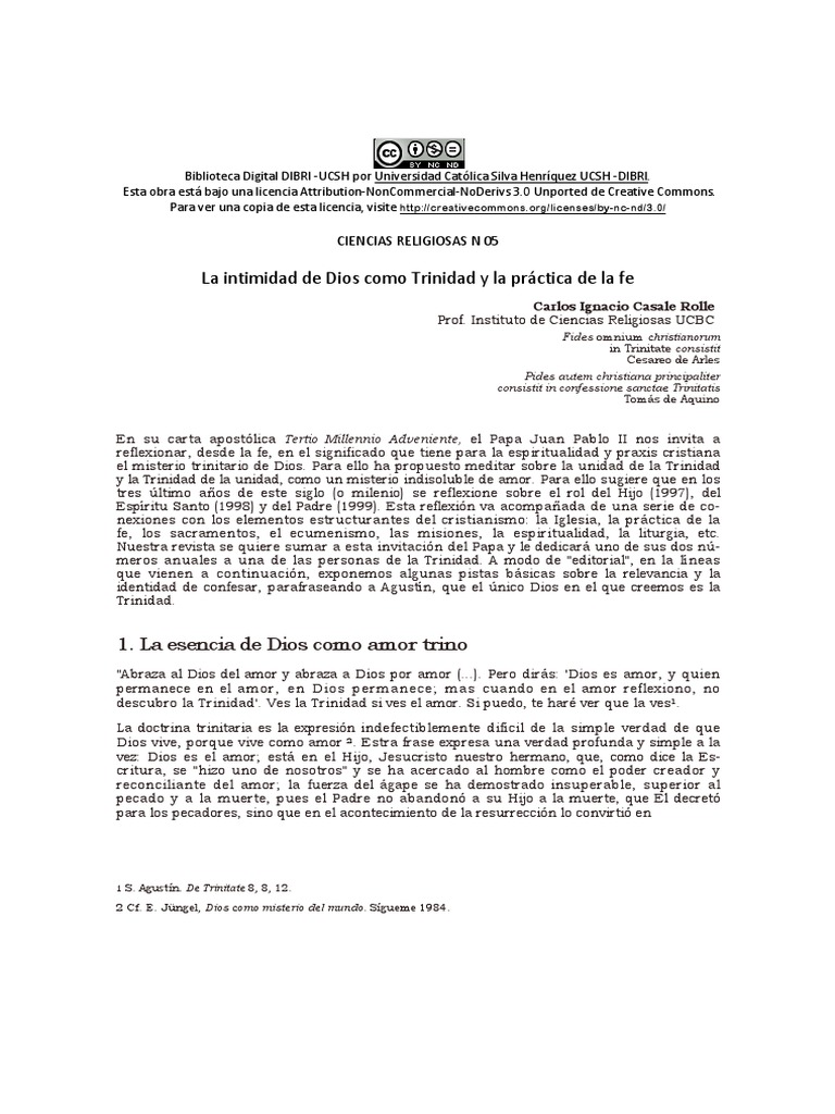 La Trinidad: Amor y Fe en Dios | PDF | Trinidad | espíritu Santo